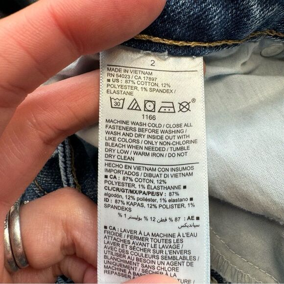 Old Navy Women's High-Rise O.G. Straight Leg Jeans Ankle Slit Blue Denim 2 Zip - Picture 9 of 12